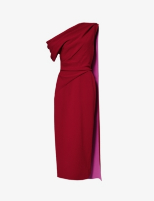 ROKSANDA: Maite draped-panel pencil woven midi dress