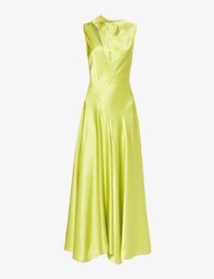 Shop Roksanda Women's Limon Alma Cut-out Silk Maxi Dress In Yellow