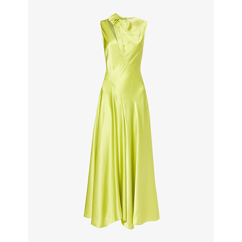 Shop Roksanda Women's Limon Alma Cut-out Silk Maxi Dress In Yellow