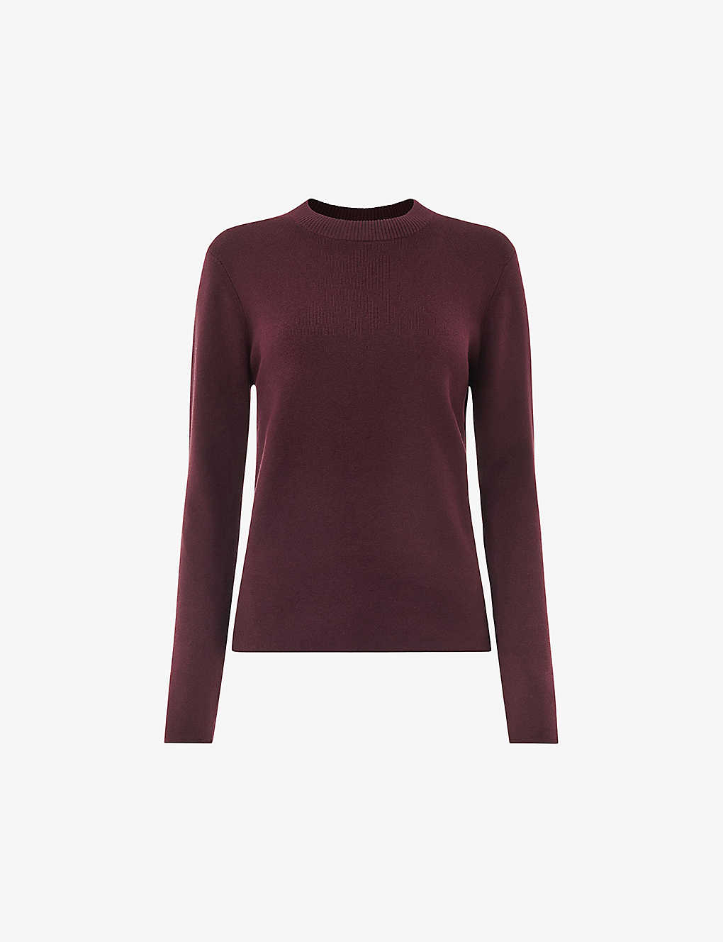 Whistles Womens Burgundy Keyhole Open-back Stretch Cotton-blend Top