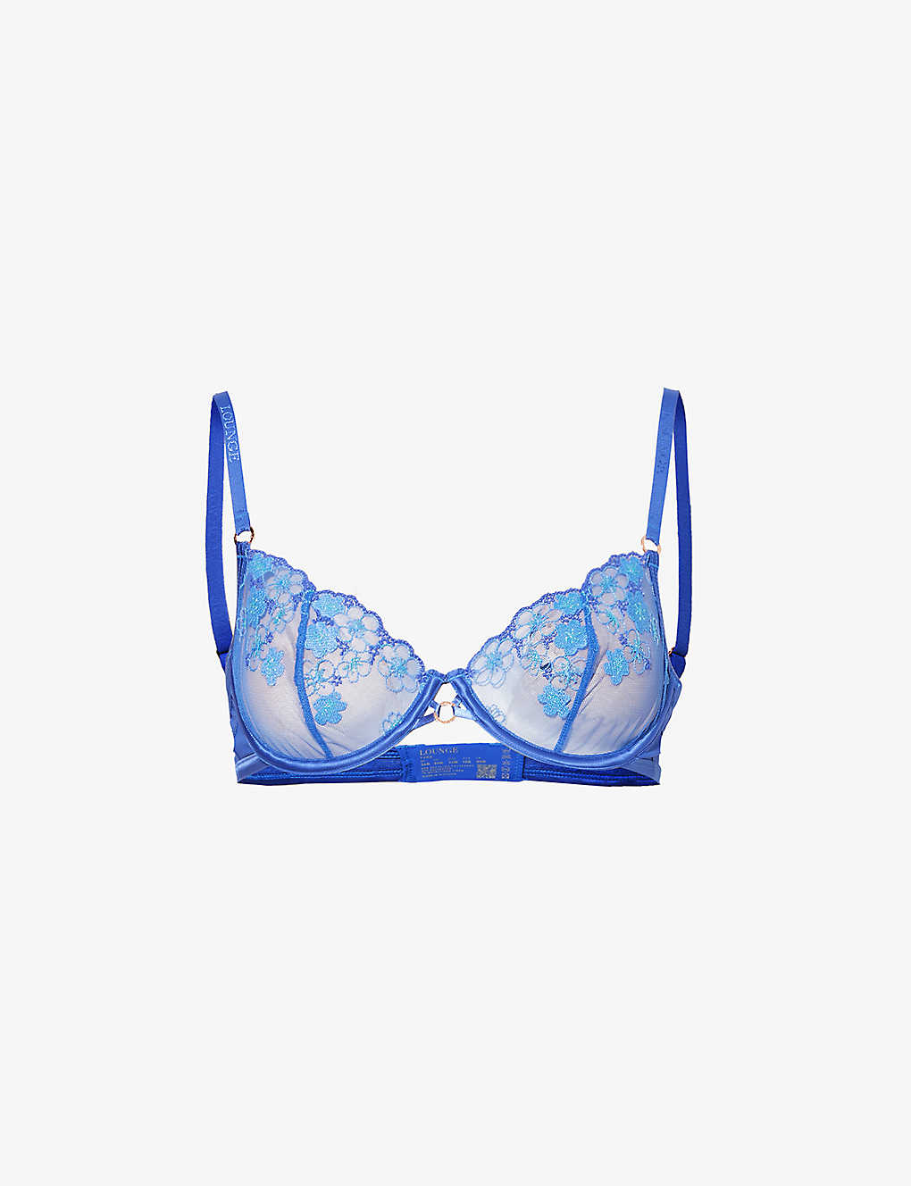 Lounge Underwear Womens Sapphire Blue Tyra Floral-embroidered Lace Bra