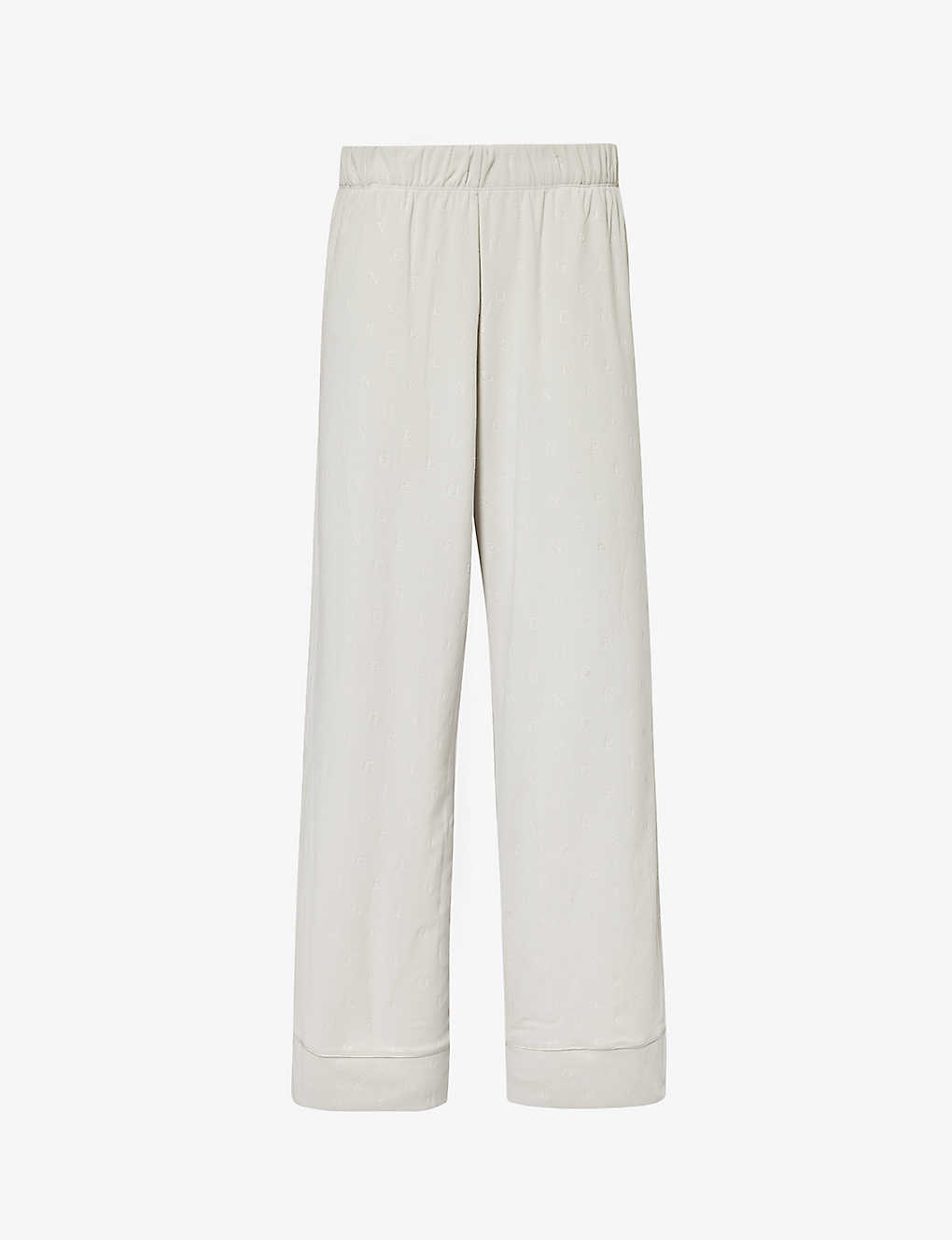 Lounge Underwear Luxury Wide-leg Mid-rise Stretch-recycled Polyester Pyjama Trousers In Frost
