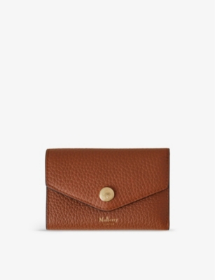 MULBERRY: Plaque-embellished grained leather folded wallet