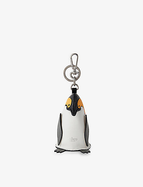 MULBERRY: Penguin zipped-pocket leather keyring