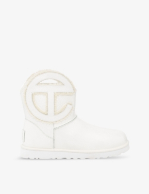 UGG X TELFAR: UGG x Telfar logo-embroidered leather ankle boots