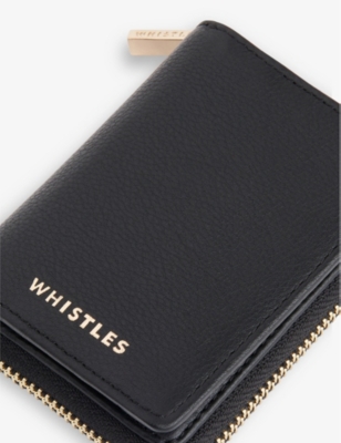 Whistles Womens Black Koa Branded Leather Purse In Black