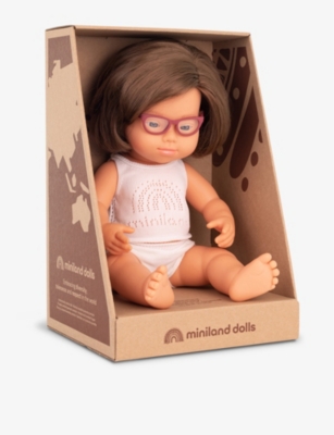 MINILANDS: Educational female baby doll with Down syndrome 38cm