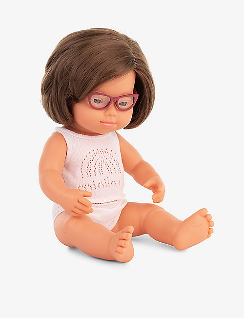 MINILANDS: Educational female baby doll with Down syndrome 38cm