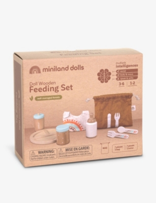 MINILANDS: Wooden doll feeding set