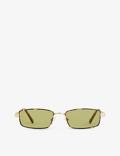 LE SPECS: Bizarro rectangle-frame metal sunglasses