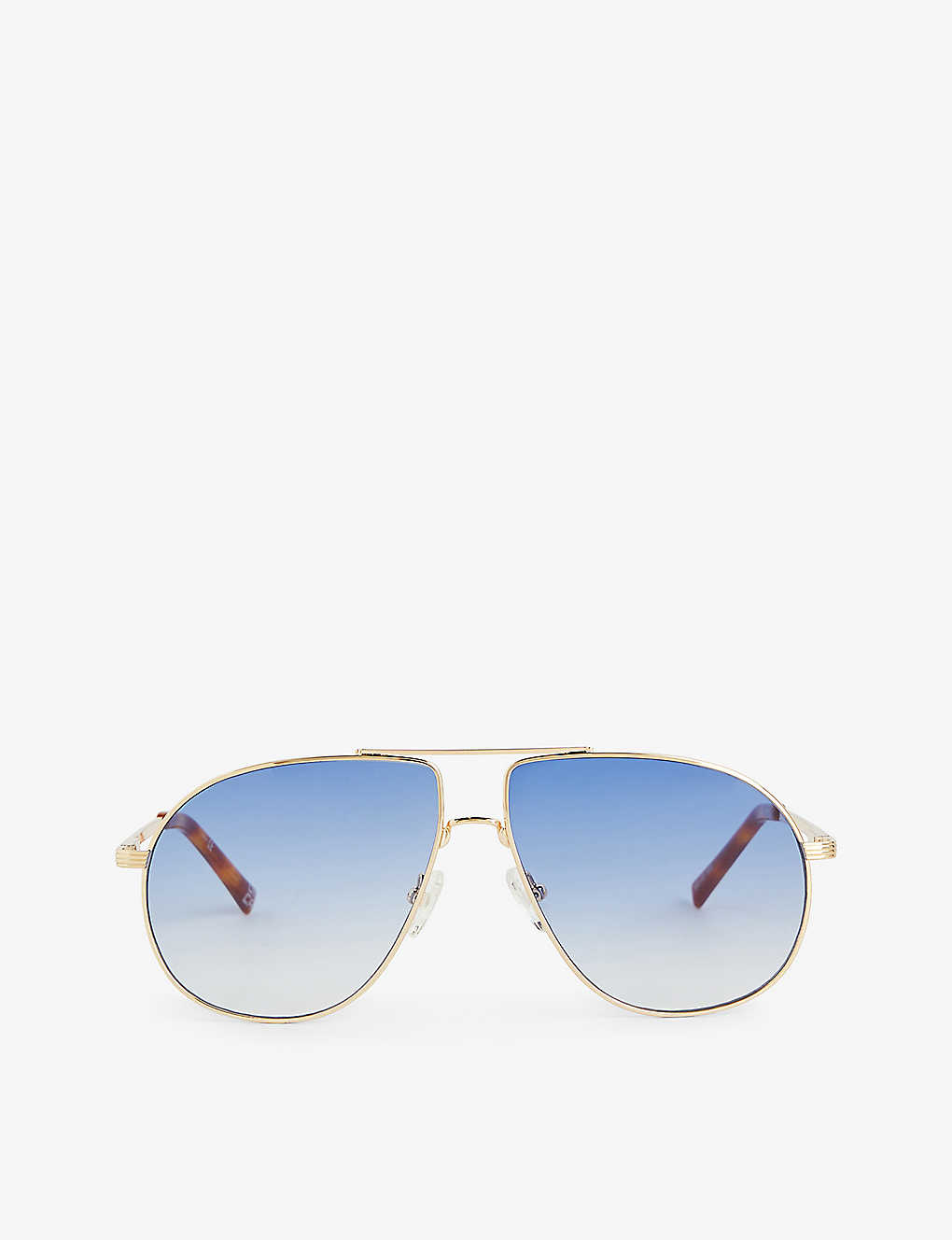 Le Specs Schmaltzy Aviator-frame Metal Sunglasses In Bright Gold / Vint Tort