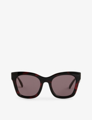 Le Specs Womens Cherry Tort Showstopper Cat-eye Acetate Sunglasses