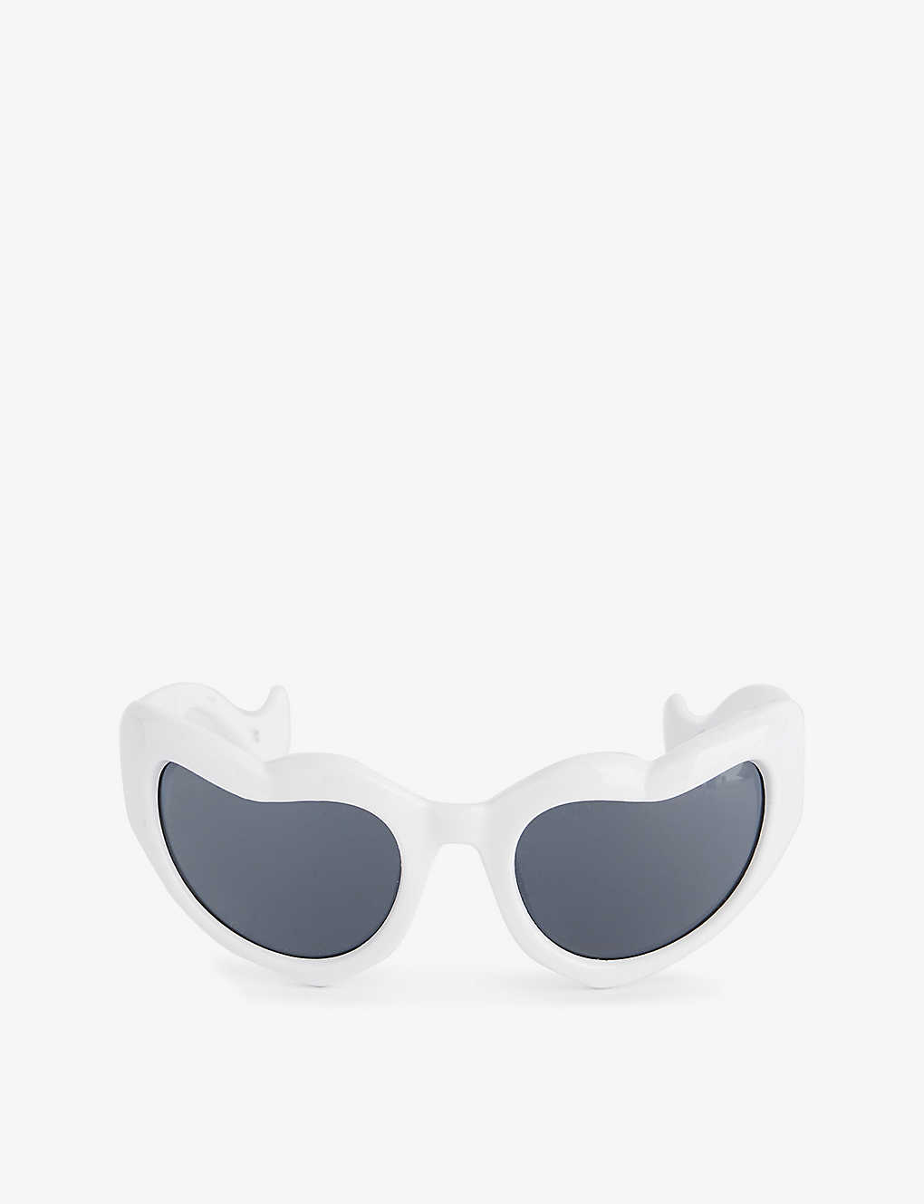 Le Specs Womens White Fast Love Heart-frame Plastic Sunglasses
