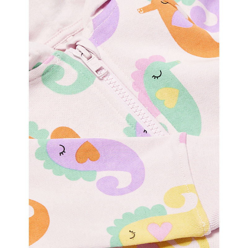 Shop Stella Mccartney Glicine/multicolor Seahorse-print Organic Cotton-jersey Two Piece Set 6-36 Months In Multi-coloured