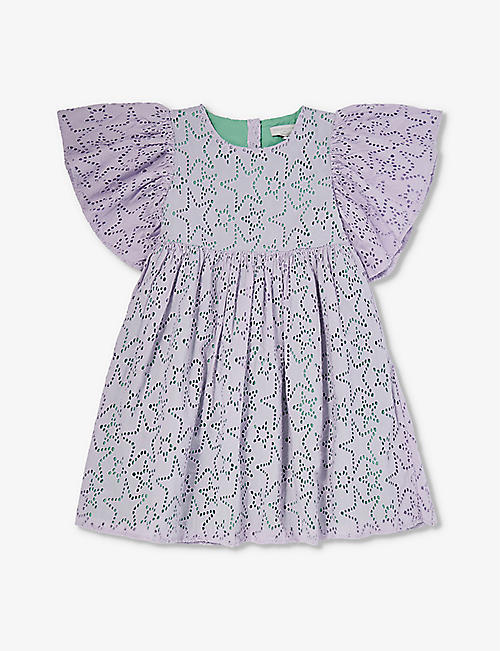 STELLA MCCARTNEY: Star-pattern cotton-poplin dress 4-12 years