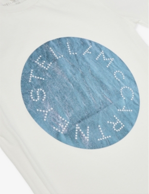 Shop Stella Mccartney Girls Ivory Kids Logo-print Cotton T-shirt 8 Years