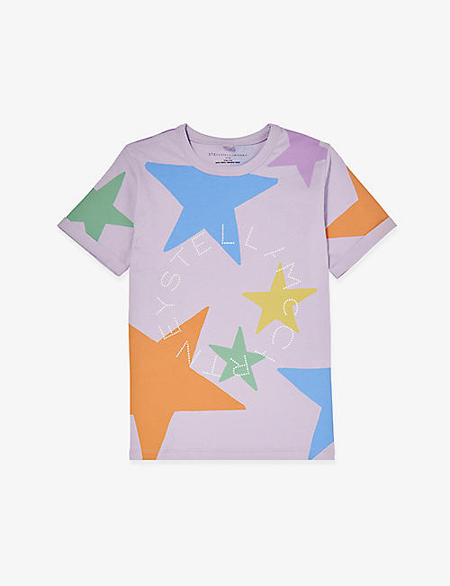 STELLA MCCARTNEY: Star-print short-sleeve organic cotton-jersey T-shirt 4-12 years