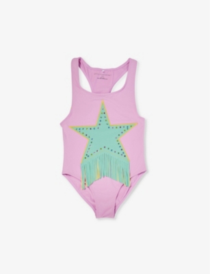 Stella McCartney Kids Ruffle Trim Star Print Swimsuit 12 Months main image 1