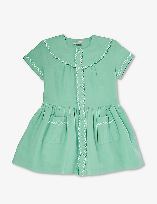 STELLA MCCARTNEY: Scallop-trimmed linen and cotton-blend dress 8 years