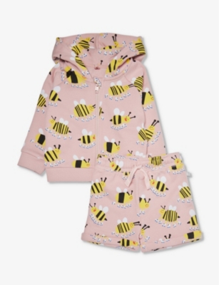 Stella Mccartney Babies' Bee-print Two-piece Organic-cotton Set 9-36 Months In Glicine/multicolor