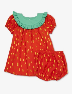 STELLA MCCARTNEY: Strawberry-pattern two-piece cotton set 9-36 months