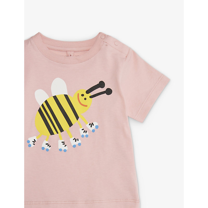 Shop Stella Mccartney Bee Graphic-print Organic-cotton T-shirt 9-36 Months In Wisteria