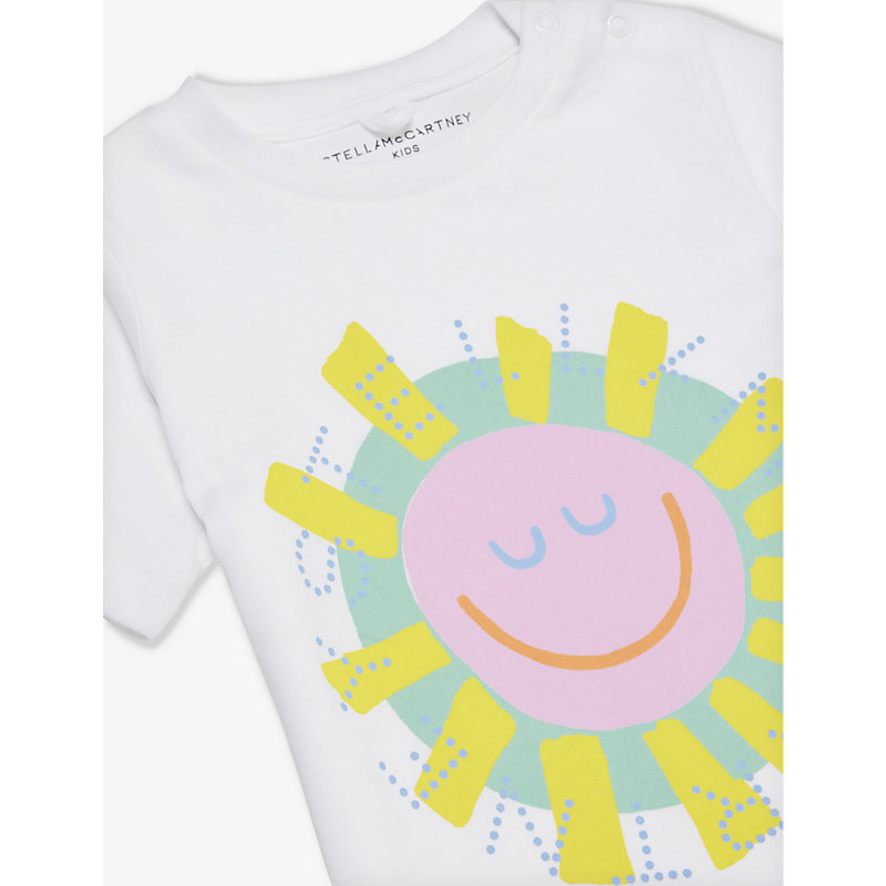 Shop Stella Mccartney White Sun-print Cotton-jersey T-shirt 9-36 Months