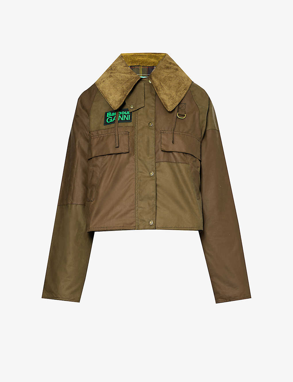 BARBOUR - Barbour x GANNI Spley relaxed-fit waxed organic-cotton jacket ...