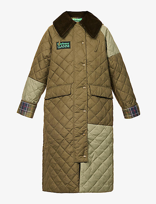 BARBOUR: Barbour x GANNI Burghley quilted recycled-polyester parka