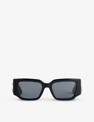 Lanvin Mens Black Multicolour Am-ey672s-pins-p24 Brand-badge Acetate Sunglasses