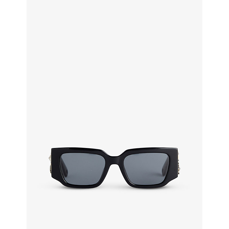 Lanvin Mens Black Multicolour Am-ey672s-pins-p24 Brand-badge Acetate Sunglasses