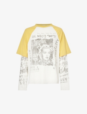 LANVIN: Graphic-print relaxed-fit cotton-jersey T-shirt