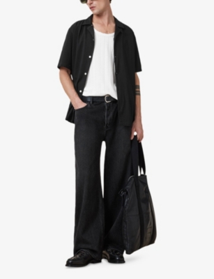 ALLSAINTS: Hudson Logo-Embroidered Relaxed-Fit Cotton Shirt