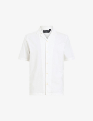 ALLSAINTS: Hudson logo-embroidered relaxed-fit organic-cotton shirt