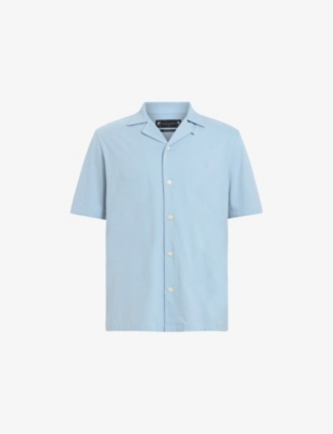 ALLSAINTS: Hudson logo-embroidered relaxed-fit organic-cotton shirt