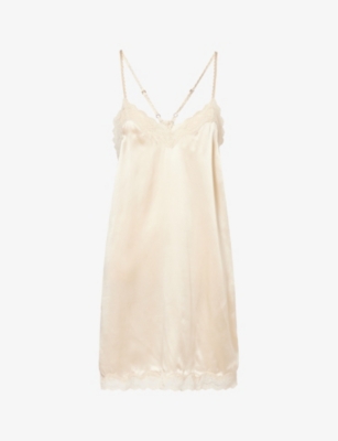 LOVE STORIES: Willow lace-trim silk slip dress