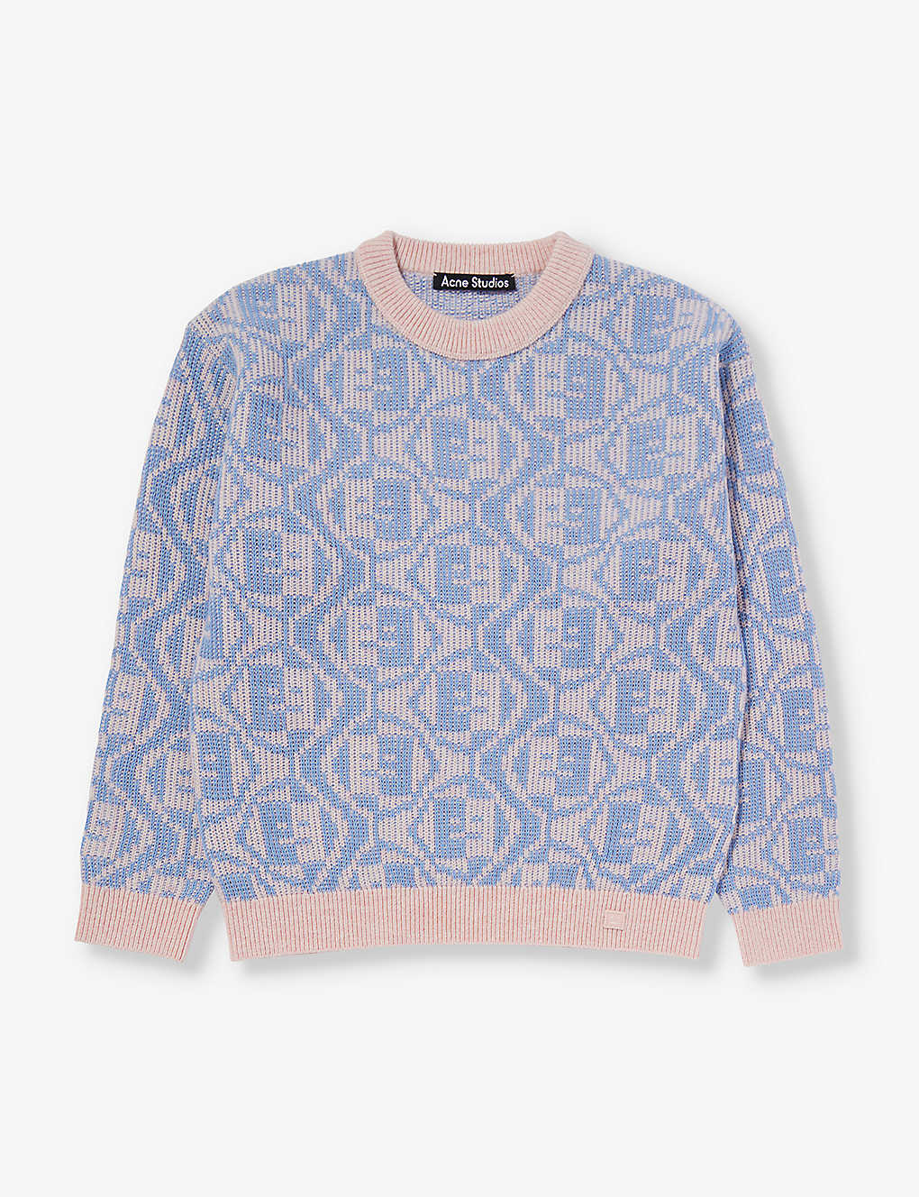 Acne Studios Kids' Logo-jacquard Wool And Cotton-blend Jumper 6-8 Years In Pink