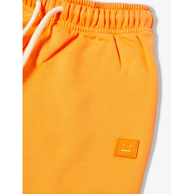Shop Acne Studios Boys Mandarin Orange Kids Logo-patch Cotton-jersey Jogging Bottoms 6-8 Years