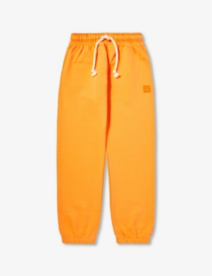 Acne Studios Boys Mandarin Orange Kids Logo-patch Cotton-jersey Jogging Bottoms 6-8 Years