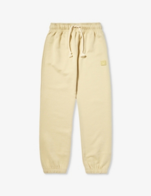 Acne Studios Logo-patch Cotton-jersey Jogging Bottoms In Orange