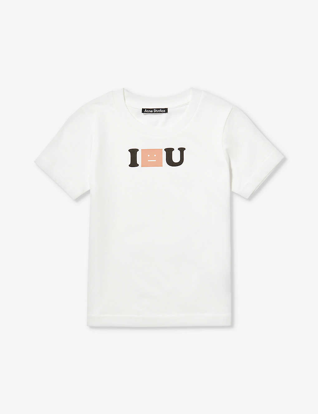 Acne Studios Boys Optic White Kids Logo-print Cotton-jersey T-shirt