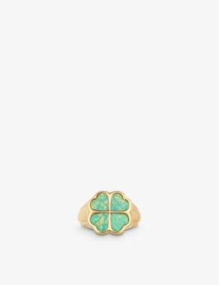 JULY CHILD: Irish charm brass-plated ring