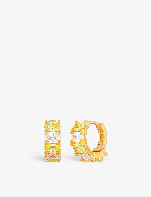 JULY CHILD: Gia yellow gold-plated brass huggie hoop earrings