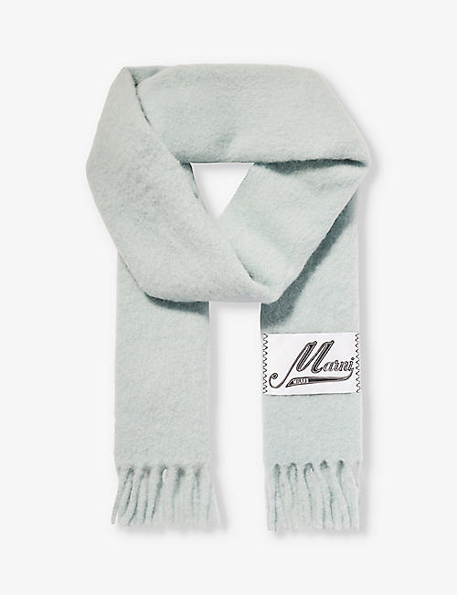 MARNI: Brand-tab fringed alpaca wool-blend scarf