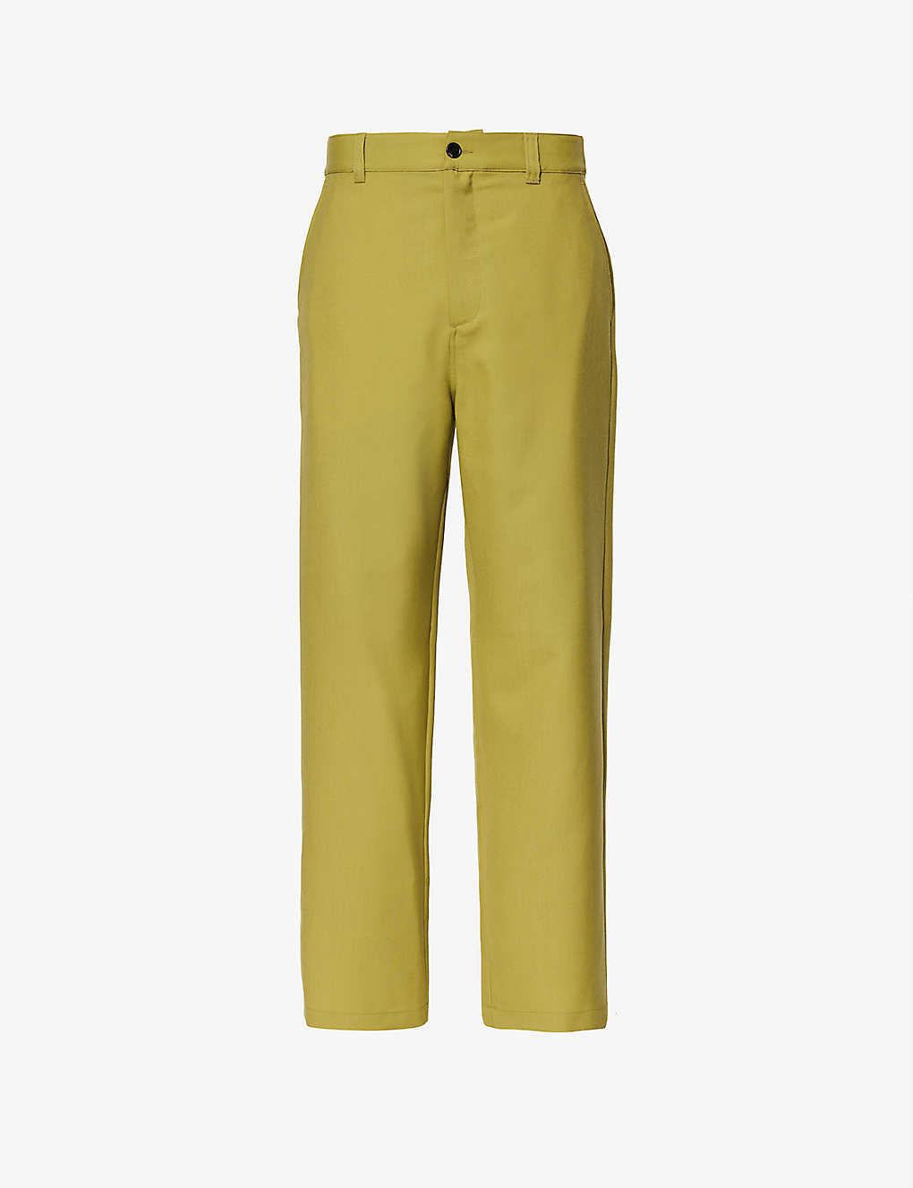 Marni Mens Lime Crosshatch-texture Wide-leg Wool Trousers In Green