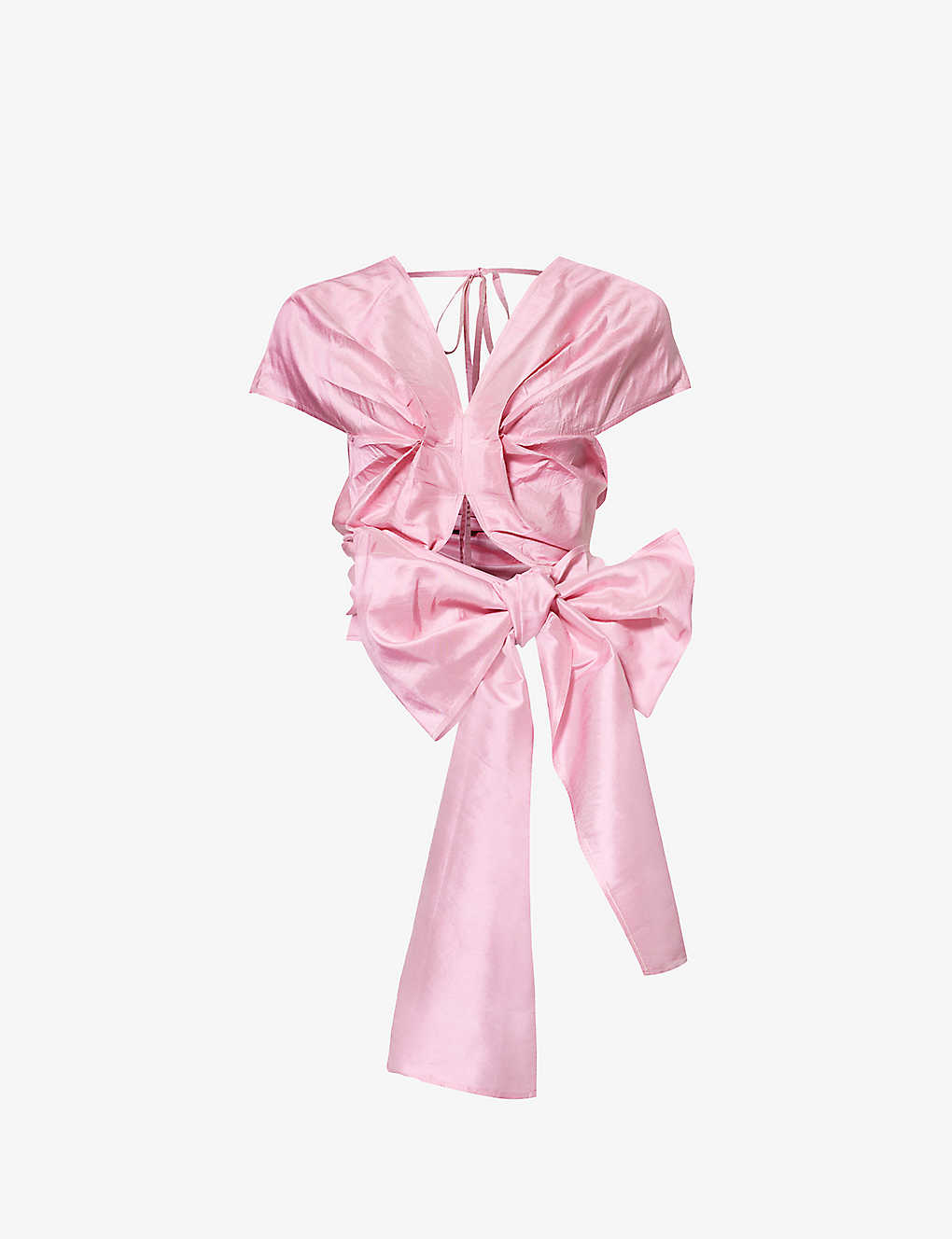 Wynn Hamlyn Kate Draped Twill Mini Dress In Pink