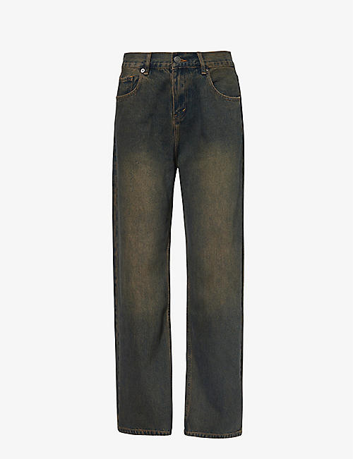 WYNN HAMLYN: Wide-leg high-rise denim jeans