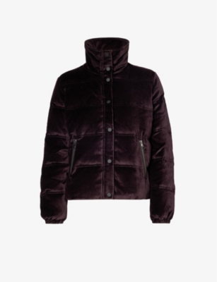 Shop Paige Women's Black Cherry Alpine Padded Stretch-cotton Velour Jacket In Plum/claret