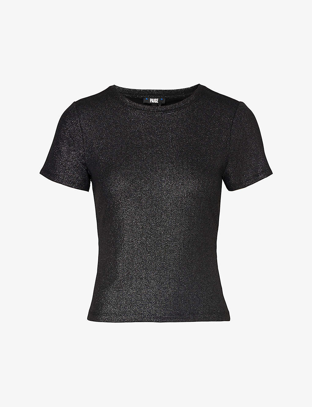 Shop Paige Women's Slate Lor Metallic Slim-fit Woven T-shirt