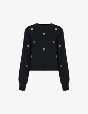 PAIGE: Ordenna rhinestone-embellished cotton-jersey sweatshirt